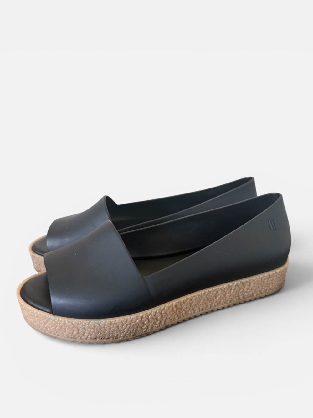 Melissa Puzzle Platform Slide Sandals Jelly Black open Toe Size 37
